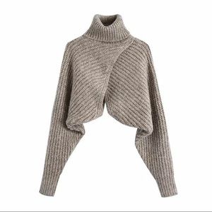 Crossover knit arm warmers